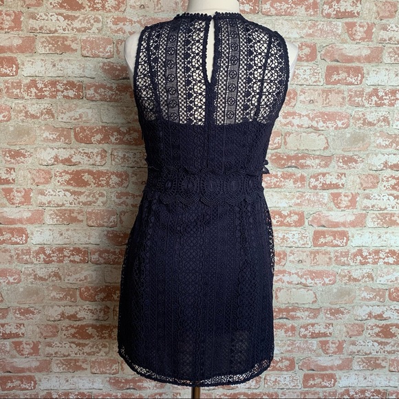 H&M Crochet Lace Dress Navy - Picture 5 of 8